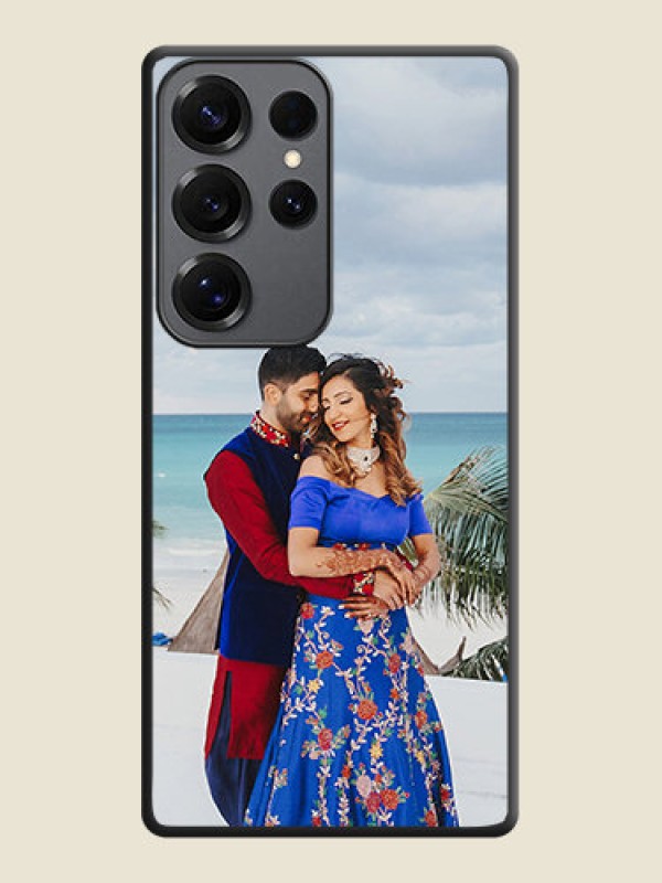 Custom Full Single Pic Upload On Space Black Custom Soft Matte Mobile Back Cover - Galaxy S25 Ultra 5G