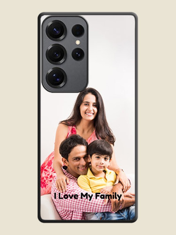 Custom Full Single Pic Upload With Text On Space Black Custom Soft Matte Mobile Back Cover - Galaxy S25 Ultra 5G