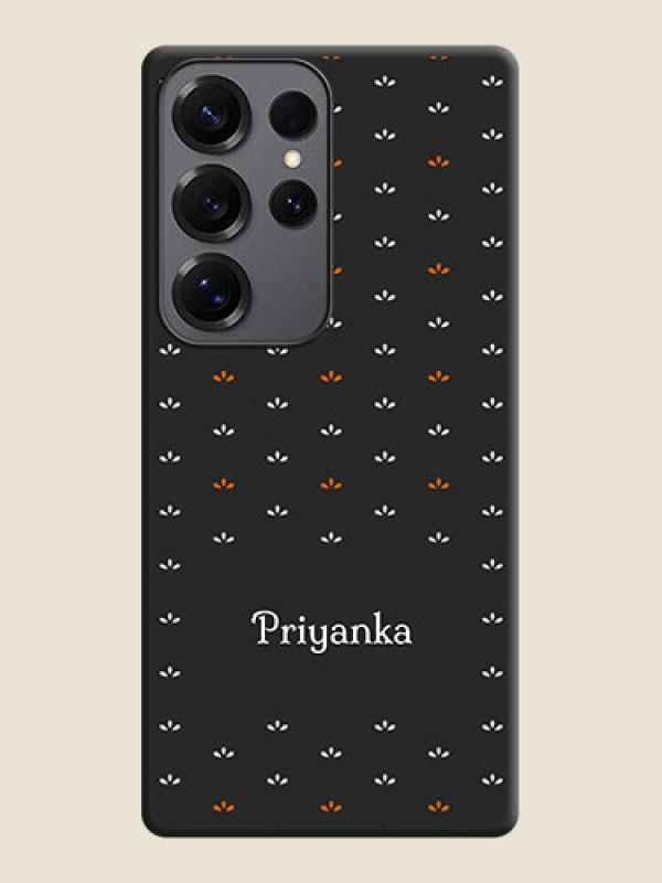 Custom Simple Pattern With Custom Text On Space Black Custom Soft Matte Mobile Back Cover - Galaxy S25 Ultra 5G