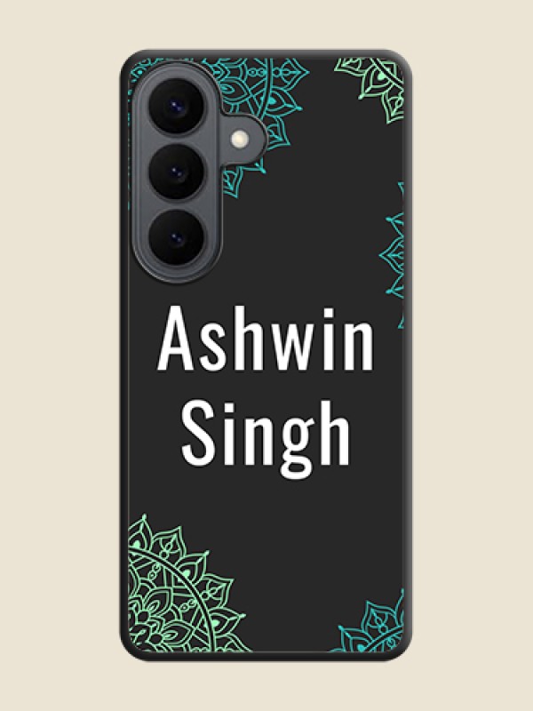 Custom Your Name with Floral Design On Space Black Custom Soft Matte Mobile Back Cover - Samsung Galaxy S26 5G
