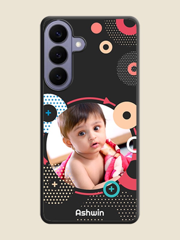 Custom Multicoloured Round Image On Space Black Custom Soft Matte Mobile Back Cover - Samsung Galaxy S26 Plus 5G