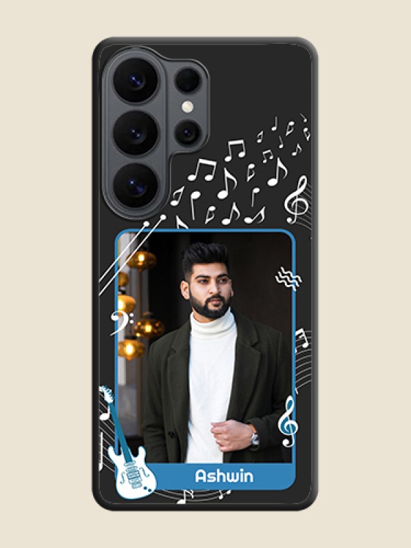 Custom Musical Theme Design with Text on Photo On Space Black Custom Soft Matte Mobile Back Cover - Samsung Galaxy S26 Ultra 5G