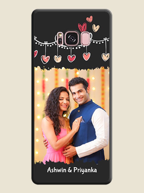 Custom Pink Love Hangings with Name on Space Black Custom Soft Matte Phone Cases - Galaxy S8 Plus