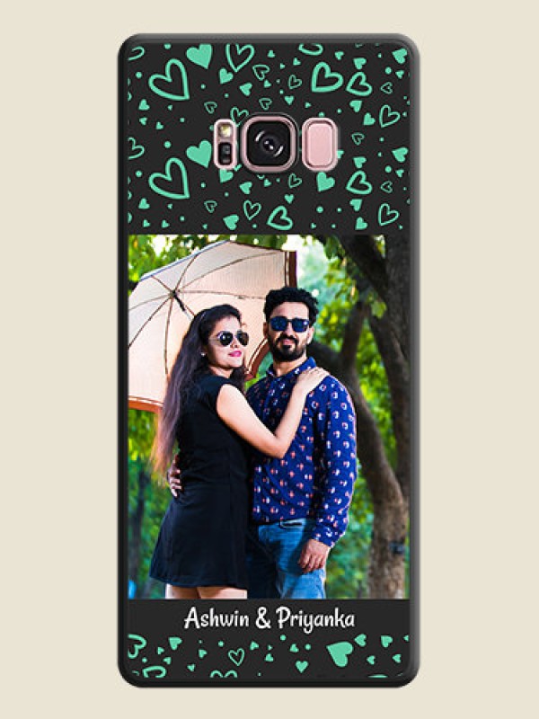 Custom Sea Green Indefinite Love Pattern on Photo on Space Black Soft Matte Mobile Cover - Galaxy S8 Plus