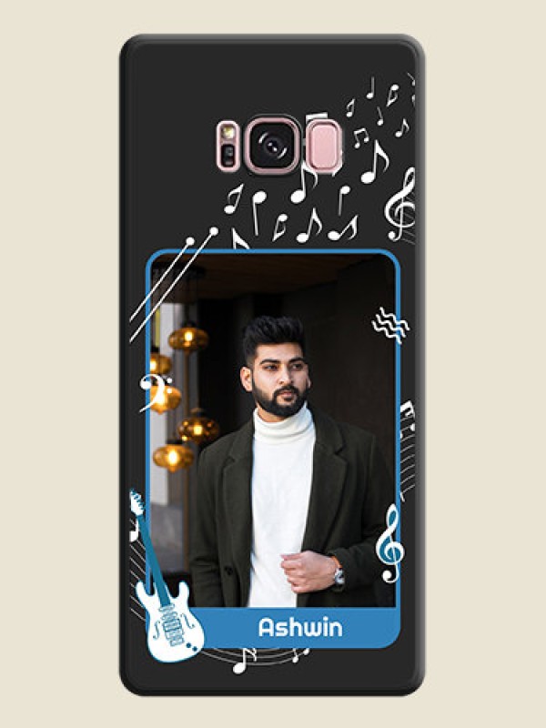Custom Musical Theme Design with Text on Photo on Space Black Soft Matte Mobile Case - Galaxy S8 Plus