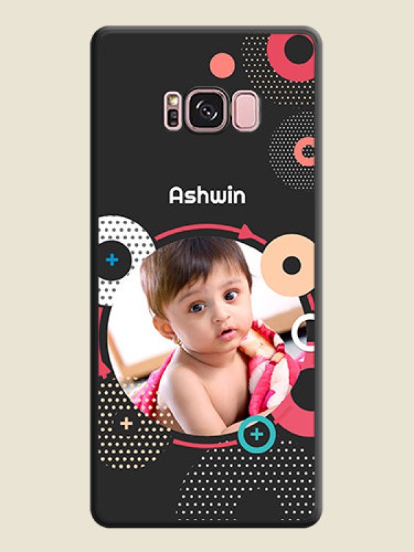 Custom Multicoloured Round Image on Personalised Space Black Soft Matte Cases - Galaxy S8 Plus
