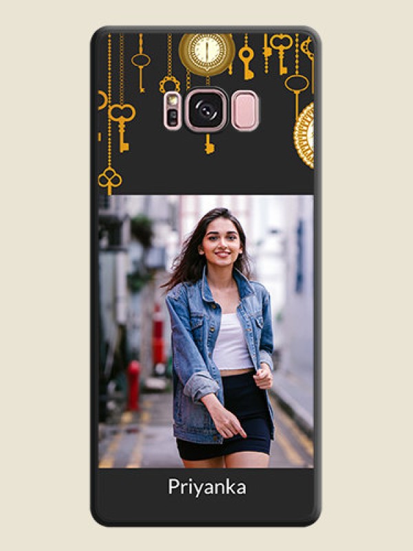 Custom Decorative Design with Text on Space Black Custom Soft Matte Back Cover - Galaxy S8 Plus