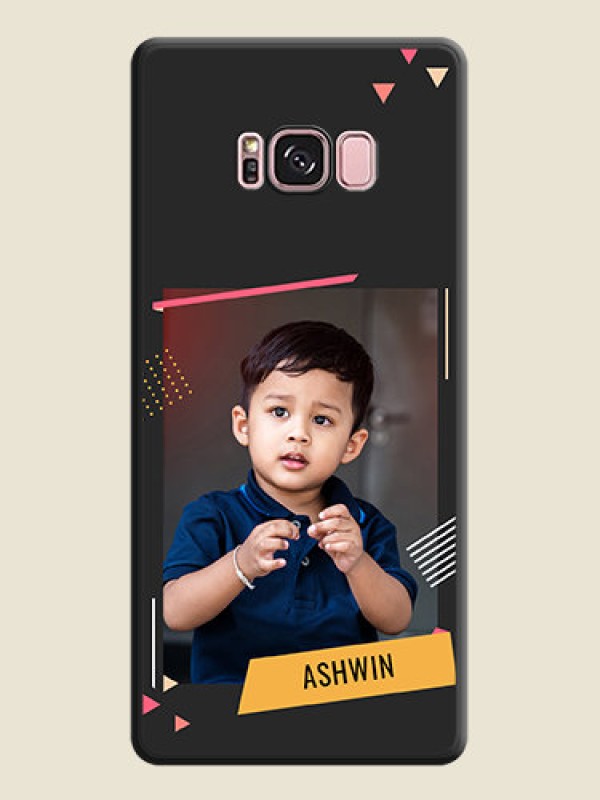 Custom Photo Frame with Triangle Small Dots on Photo on Space Black Soft Matte Back Cover - Galaxy S8 Plus