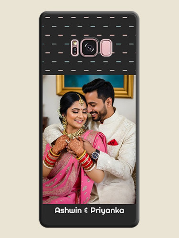 Custom Line Pattern Design with Text on Space Black Custom Soft Matte Phone Back Cover - Galaxy S8 Plus