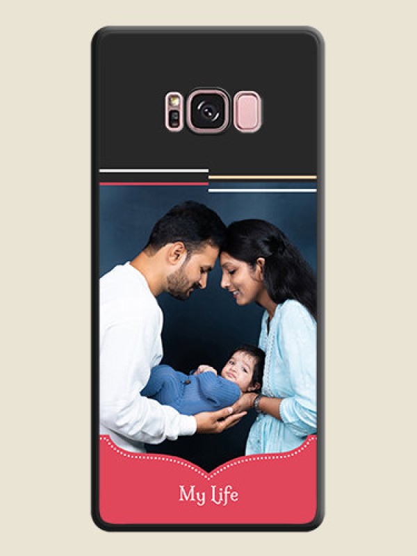 Custom Classic Plain Design with Name on Photo on Space Black Soft Matte Phone Cover - Galaxy S8 Plus