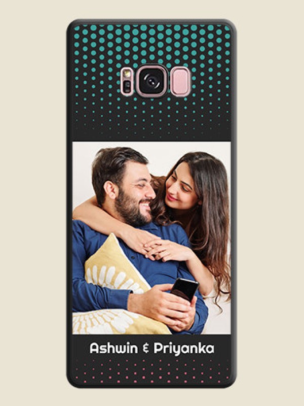 Custom Faded Dots with Grunge Photo Frame and Text on Space Black Custom Soft Matte Phone Cases - Galaxy S8 Plus