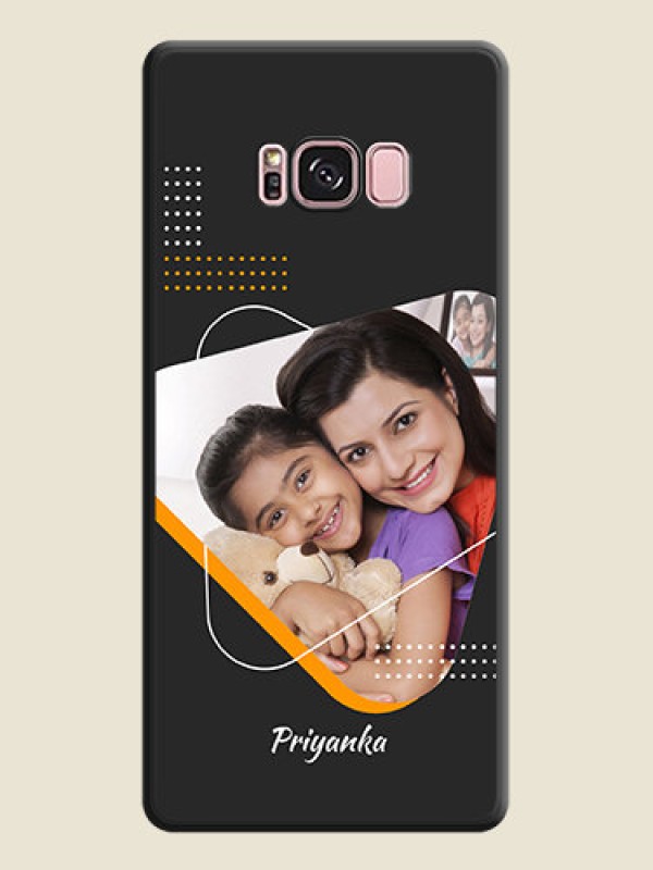 Custom Yellow Triangle on Photo on Space Black Soft Matte Phone Cover - Galaxy S8 Plus