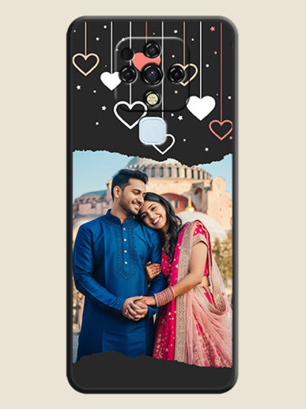 Custom Love Hangings with Splash Wave Picture on Space Black Custom Soft Matte Phone Back Cover - Tecno Camon 16
