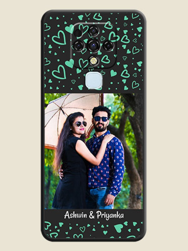 Custom Sea Green Indefinite Love Pattern on Photo on Space Black Soft Matte Mobile Cover - Tecno Camon 16