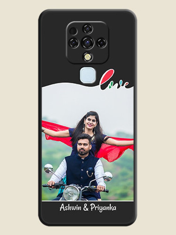 Custom Fall in Love Pattern with Picture on Photo on Space Black Soft Matte Mobile Case - Tecno Camon 16