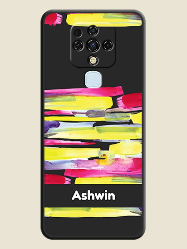 Custom Brush Coloured on Space Black Personalized Soft Matte Phone Covers - Tecno Camon 16