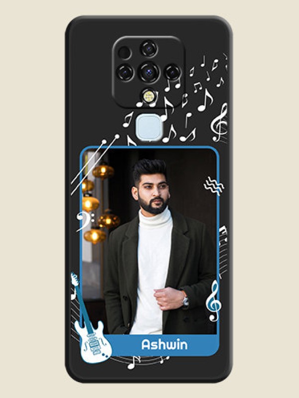 Custom Musical Theme Design with Text on Photo on Space Black Soft Matte Mobile Case - Tecno Camon 16