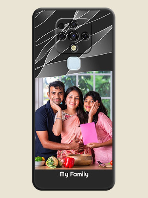 Custom Mixed Wave Lines on Photo on Space Black Soft Matte Mobile Cover - Tecno Camon 16