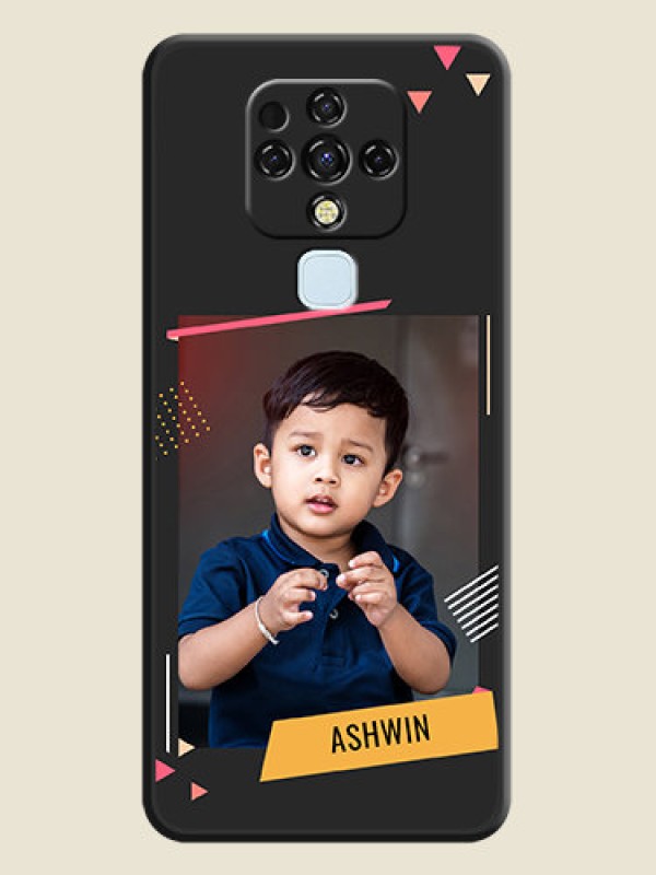 Custom Photo Frame with Triangle Small Dots on Photo on Space Black Soft Matte Back Cover - Tecno Camon 16