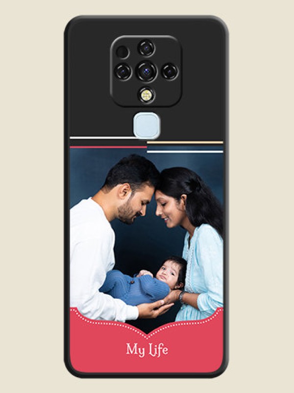 Custom Classic Plain Design with Name on Photo on Space Black Soft Matte Phone Cover - Tecno Camon 16
