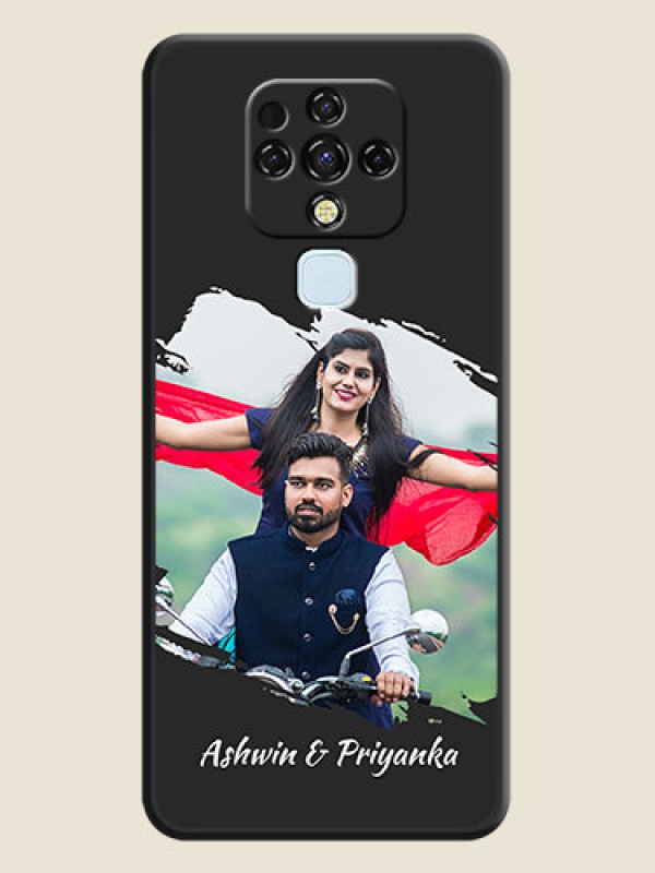 Custom Grunge Brush Strokes on Photo on Space Black Soft Matte Back Cover - Tecno Camon 16