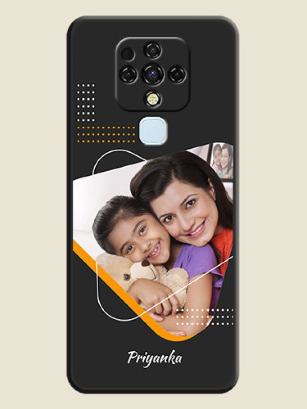 Custom Yellow Triangle on Photo on Space Black Soft Matte Phone Cover - Tecno Camon 16