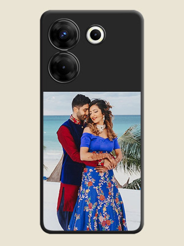 Custom Image Upload With Space Black Color On Custom Soft Matte Mobile Back Cover - Tecno Camon 20 Pro