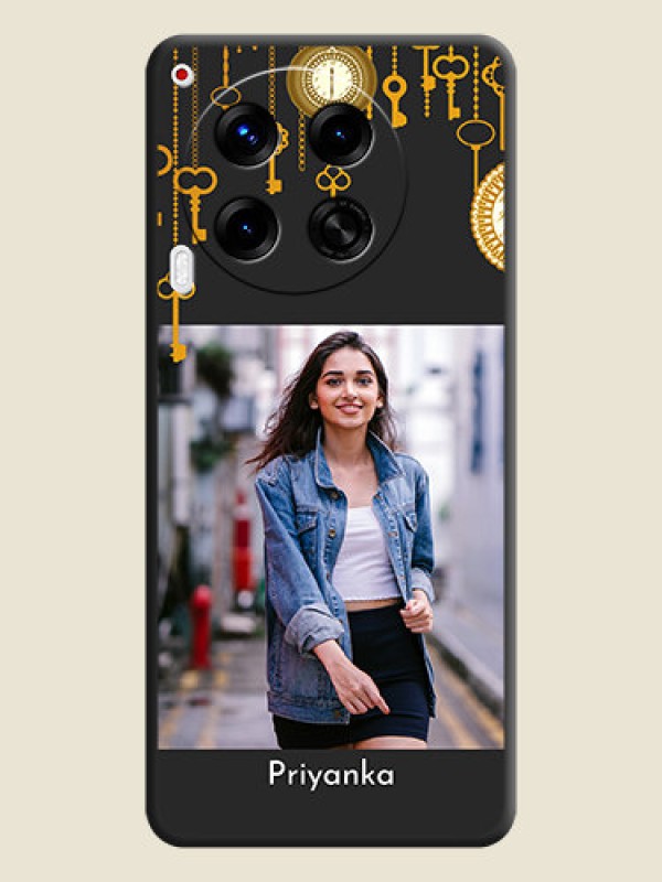 Custom Decorative Design with Text On Space Black Custom Soft Matte Mobile Back Cover - Camon 30 5G