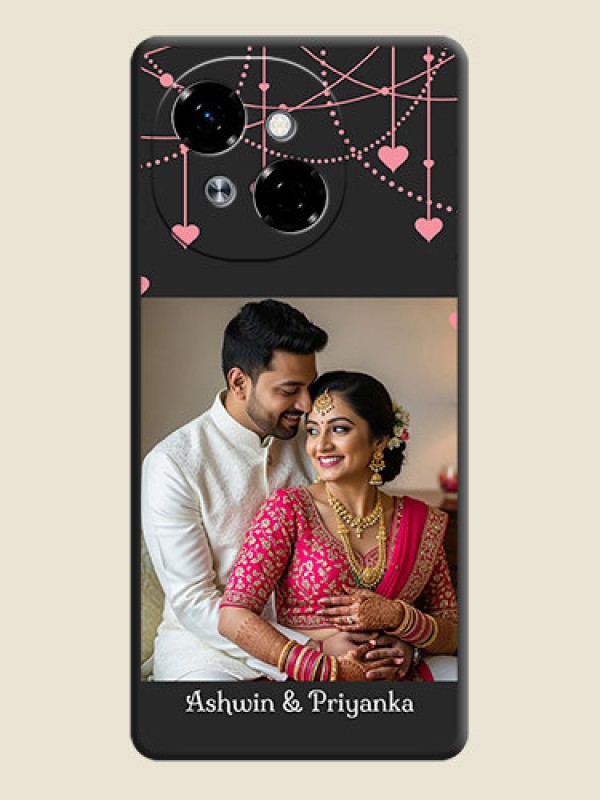 Custom Pink Love Hangings with Text On Space Black Custom Soft Matte Mobile Back Cover - Tecno Pop 9 4G