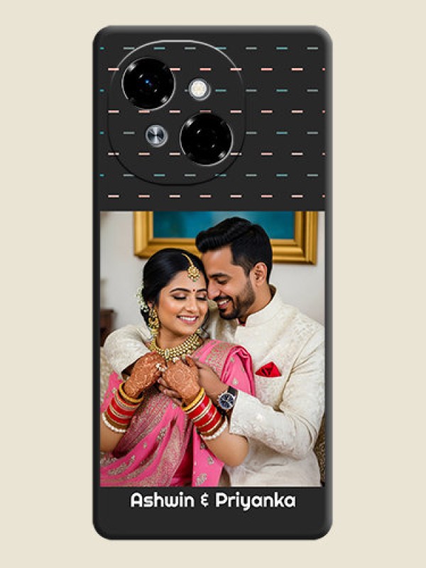 Custom Line Pattern Design with Text On Space Black Custom Soft Matte Mobile Back Cover - Tecno Pop 9 4G