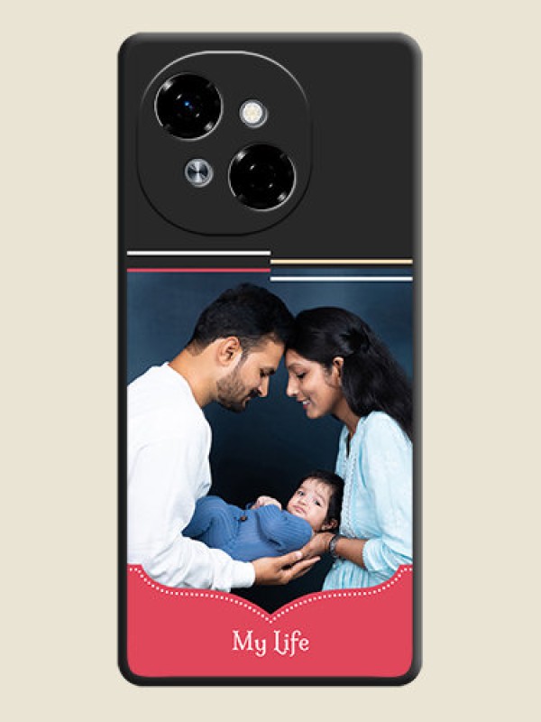 Custom Classic Plain Design with Name On Space Black Custom Soft Matte Mobile Back Cover - Tecno Pop 9 4G