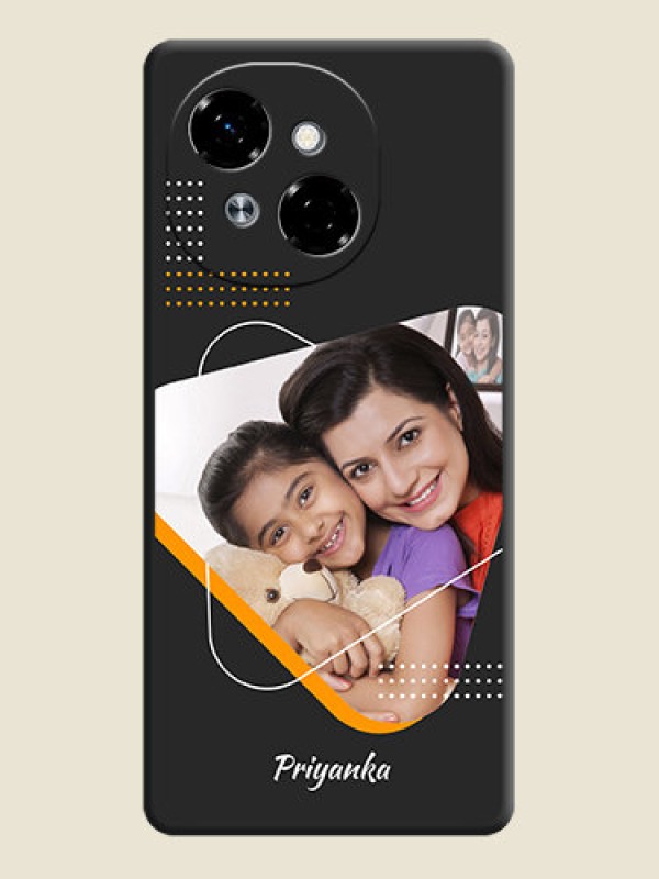Custom Yellow Triangle on Photo On Space Black Custom Soft Matte Mobile Back Cover - Tecno Pop 9 4G