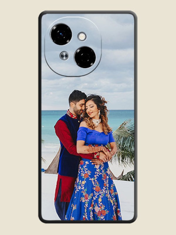 Custom Full Single Pic Upload On Space Black Custom Soft Matte Mobile Back Cover - Tecno Pop 9 4G