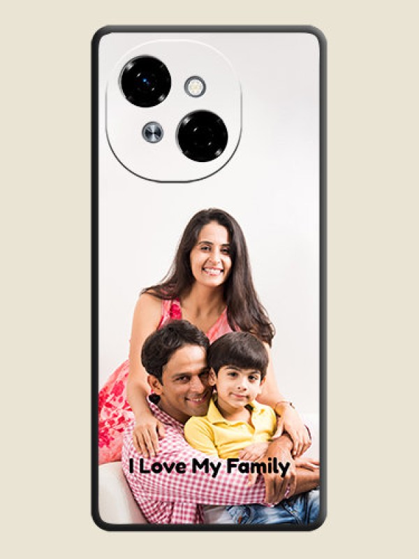 Custom Full Single Pic Upload With Text On Space Black Custom Soft Matte Mobile Back Cover - Tecno Pop 9 4G