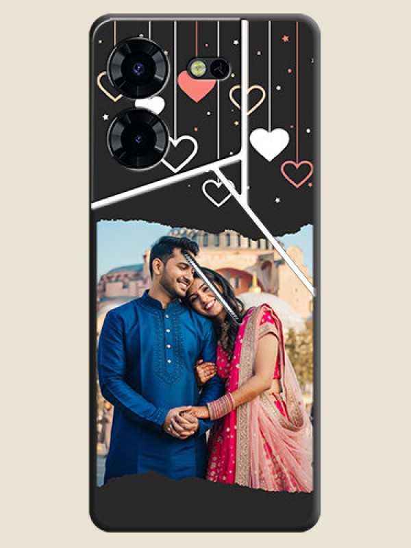 Custom Love Hangings with Splash Wave Picture On Space Black Custom Soft Matte Mobile Back Cover - Pova 5 Pro 5G