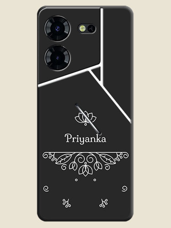 Custom Lotus Garden Custom Text On Space Black Custom Soft Matte Mobile Back Cover - Pova 5 Pro 5G