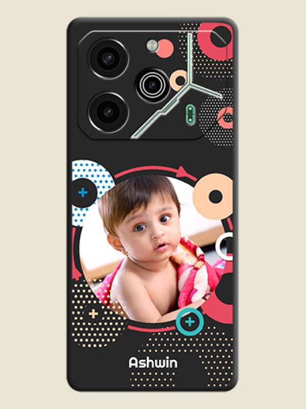 Custom Multicoloured Round Image On Space Black Custom Soft Matte Mobile Back Cover - Pova 6 Pro 5G