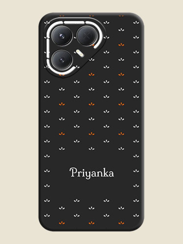 Custom Simple Pattern With Custom Text On Space Black Custom Soft Matte Mobile Back Cover - Tecno Pova 7 Pro 5G