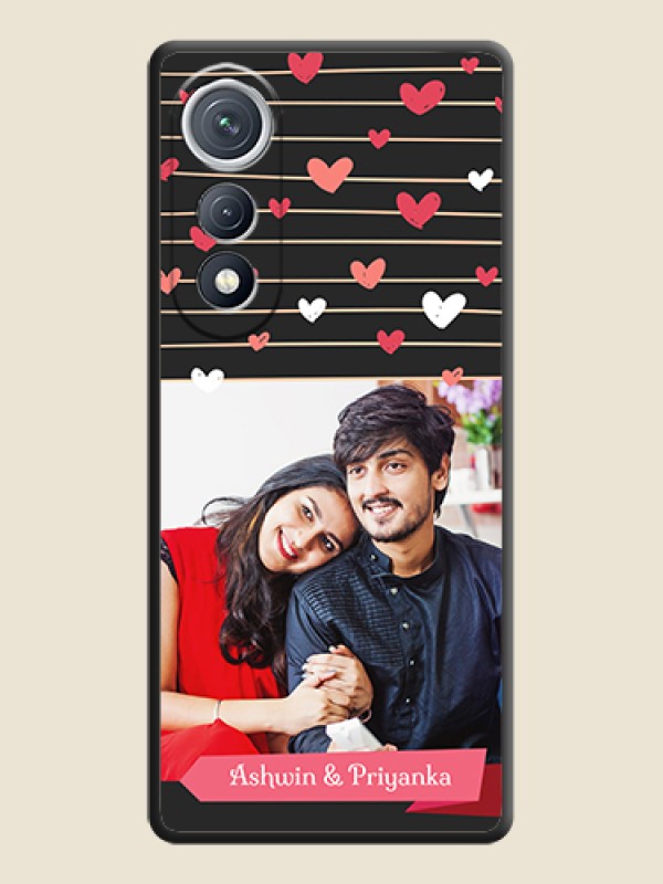 Custom Love Pattern with Name on Pink Ribbon on Photo On Space Black Custom Soft Matte Mobile Back Cover - Tecno Pova Curve 5G