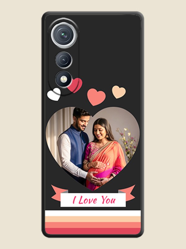 Custom Love Shaped Photo with Colorful Stripes On Space Black Custom Soft Matte Mobile Back Cover - Tecno Pova Curve 5G