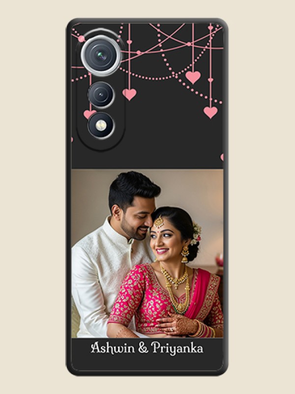 Custom Pink Love Hangings with Text On Space Black Custom Soft Matte Mobile Back Cover - Tecno Pova Curve 5G