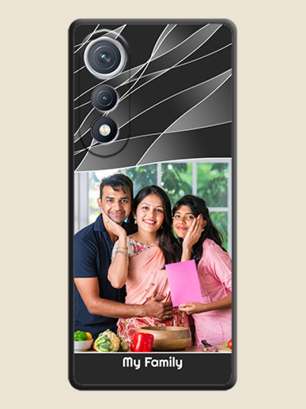 Custom Mixed Wave Lines on Photo On Space Black Custom Soft Matte Mobile Back Cover - Tecno Pova Curve 5G