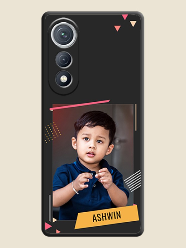 Custom Photo Frame with Triangle Small Dots on Photo On Space Black Custom Soft Matte Mobile Back Cover - Tecno Pova Curve 5G