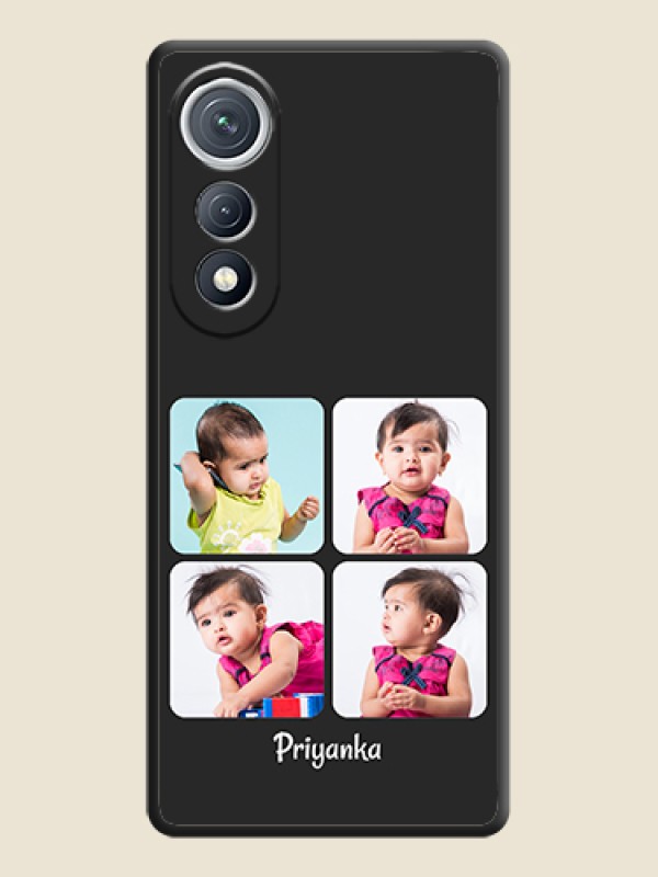 Custom Floral Art with 6 Image Holder on Photo On Space Black Custom Soft Matte Mobile Back Cover - Tecno Pova Curve 5G