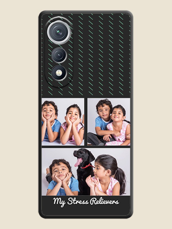 Custom Cross Dotted Pattern with 2 Image Holder On Space Black Custom Soft Matte Mobile Back Cover - Tecno Pova Curve 5G