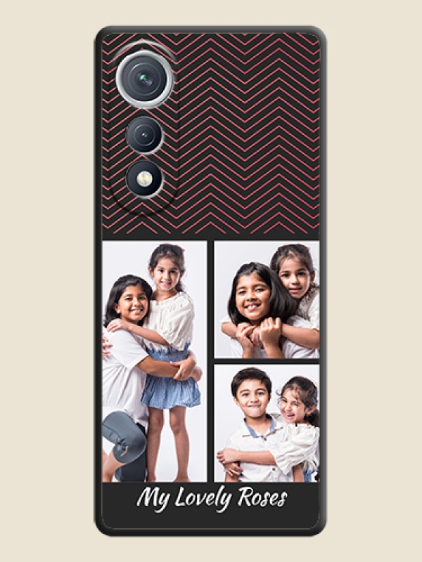 Custom Wave Pattern with 3 Image Holder On Space Black Custom Soft Matte Mobile Back Cover - Tecno Pova Curve 5G