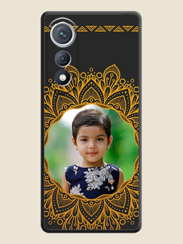 Custom Round Image with Floral Design On Space Black Custom Soft Matte Mobile Back Cover - Tecno Pova Curve 5G
