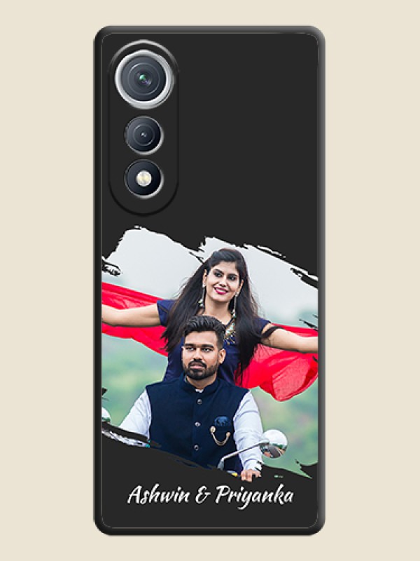 Custom Grunge Brush Strokes on Photo On Space Black Custom Soft Matte Mobile Back Cover - Tecno Pova Curve 5G