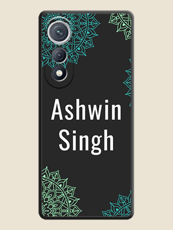 Custom Your Name with Floral Design On Space Black Custom Soft Matte Mobile Back Cover - Tecno Pova Curve 5G