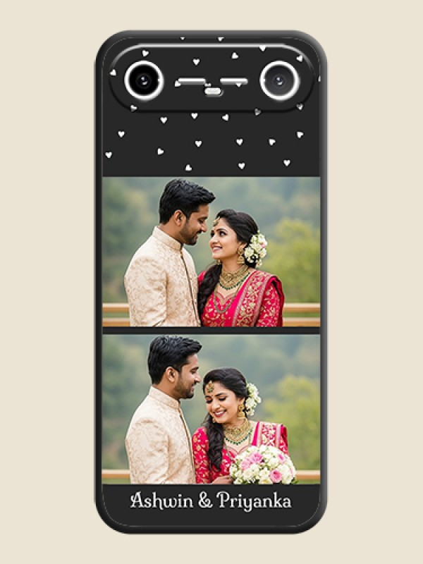 Custom Miniature Love Symbols with Name On Space Black Custom Soft Matte Mobile Back Cover - Tecno Pova Slim 5G